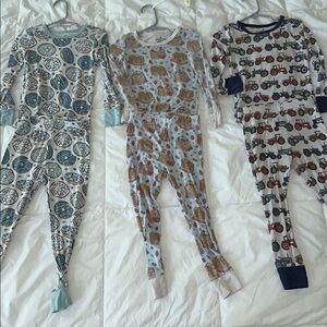 Caden Lane Bamboo Pajama Sets Lot- Tractors, donuts, pancakes